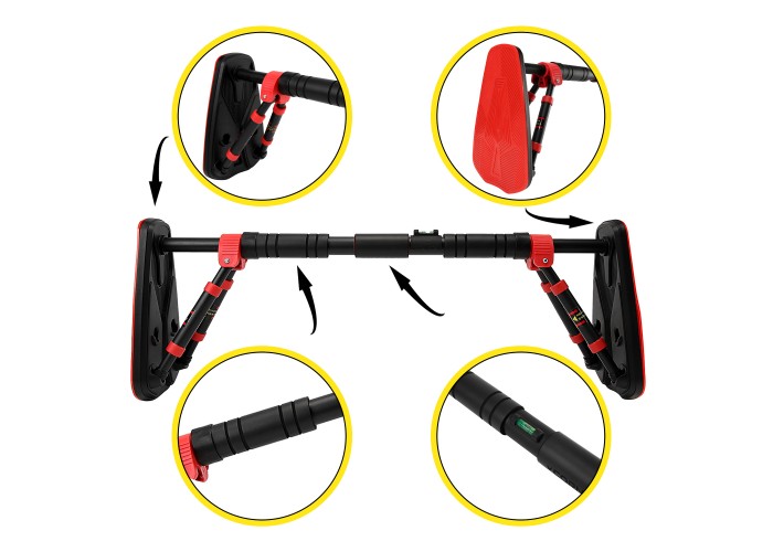 Турнік розсувний Cornix Elite+ 65-90 см XR-0293 Black/Red