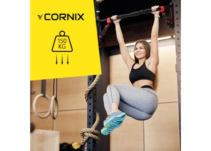 Турнік розсувний Cornix Elite+ 80-120 см XR-0294 Black/Red