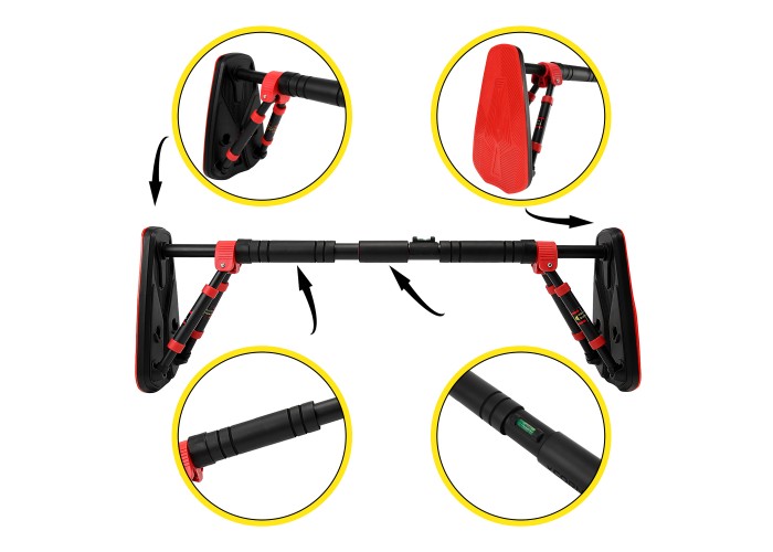 Турнік розсувний Cornix Elite+ 80-120 см XR-0294 Black/Red