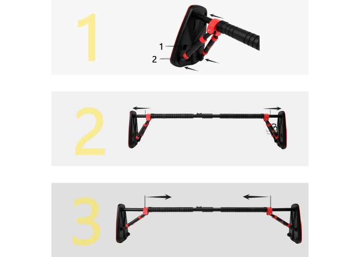 Турнік розсувний Cornix Elite+ 130-170 см XR-0296 Black/Red