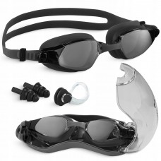 Окуляри для плавання TSUNAMI Anti-Fog 3 в 1 чохол, бервуха та затиск для носа Black (P-5905973401760)