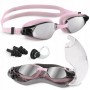 Окуляри для плавання TSUNAMI Anti-Fog 3 в 1 чохол, бервуха та затиск для носа Pink (P-5905973401777)