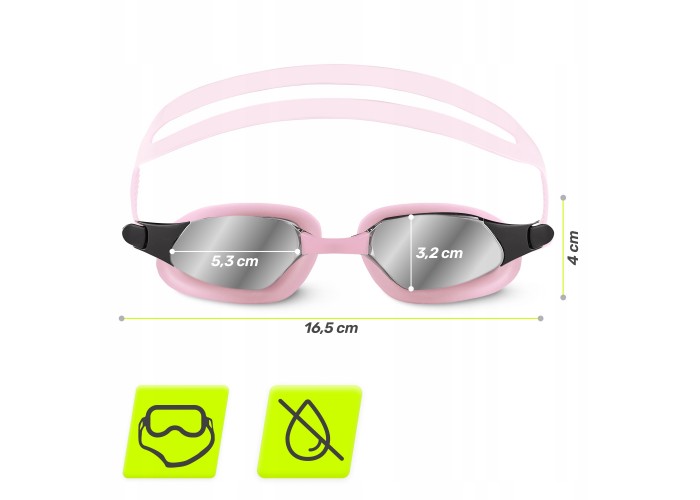 Окуляри для плавання TSUNAMI Anti-Fog 3 в 1 чохол, бервуха та затиск для носа Pink (P-5905973401777)