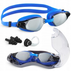 Окуляри для плавання TSUNAMI Anti-Fog 3 в 1 чохол, бервуха та затиск для носа Blue (P-5905973401784)