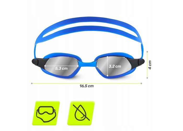 Окуляри для плавання TSUNAMI Anti-Fog 3 в 1 чохол, бервуха та затиск для носа Blue (P-5905973401784)