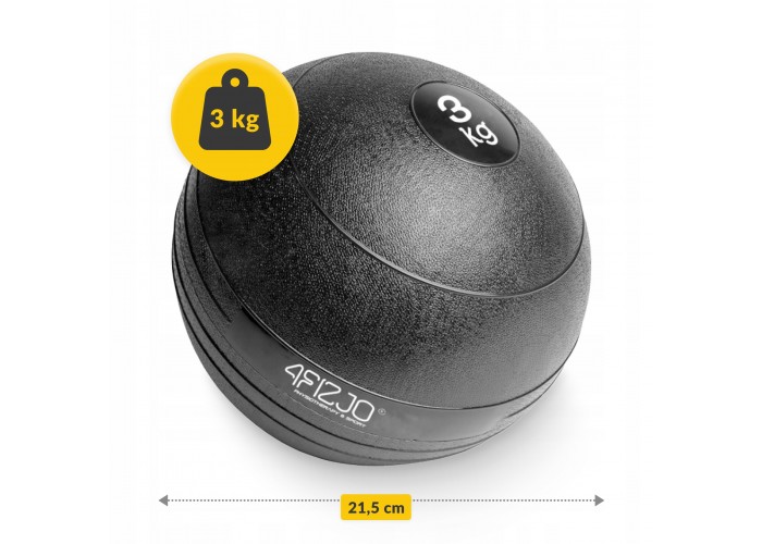 Слембол (медичний м'яч) для кросфіту 4FIZJO Slam Ball 3 кг Black (P-5907739315410)