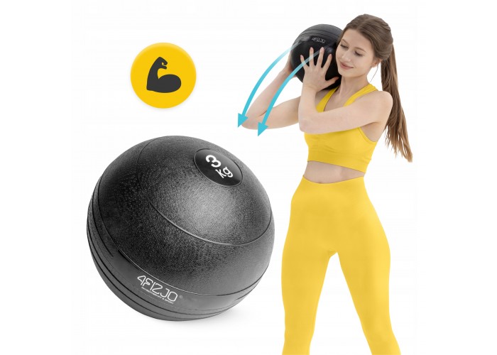 Слембол (медичний м'яч) для кросфіту 4FIZJO Slam Ball 3 кг Black (P-5907739315410)