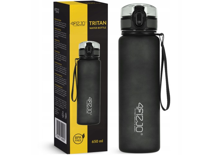 Пляшка для води спортивна 4FIZJO 650 мл Black (P-5905973403733)