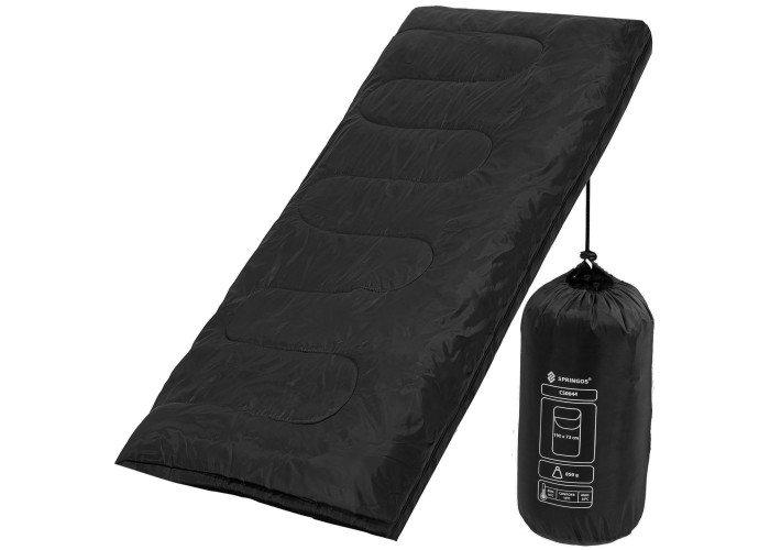 Спальний мішок (спальник) Springos 2 в 1 CS0044 +10 ...+25 °C R Black/Blue