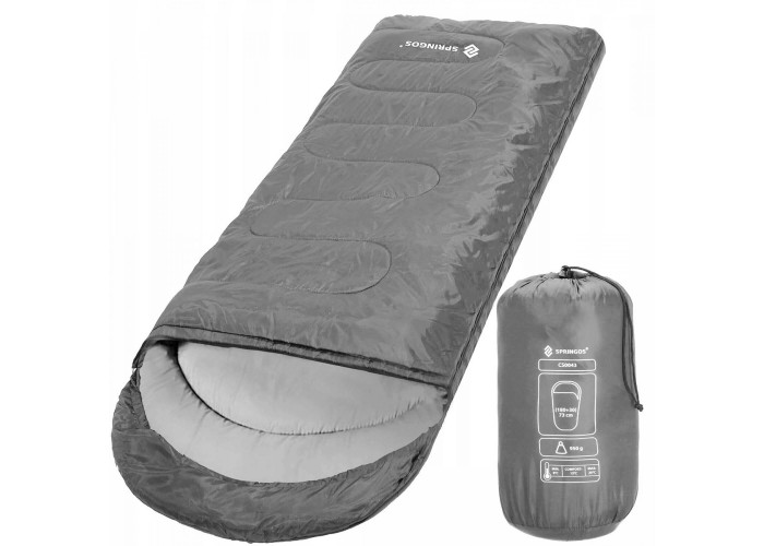 Спальний мішок (спальник) Springos 2 в 1 CS0043 +8 ...+20 °C R Graphite/Grey