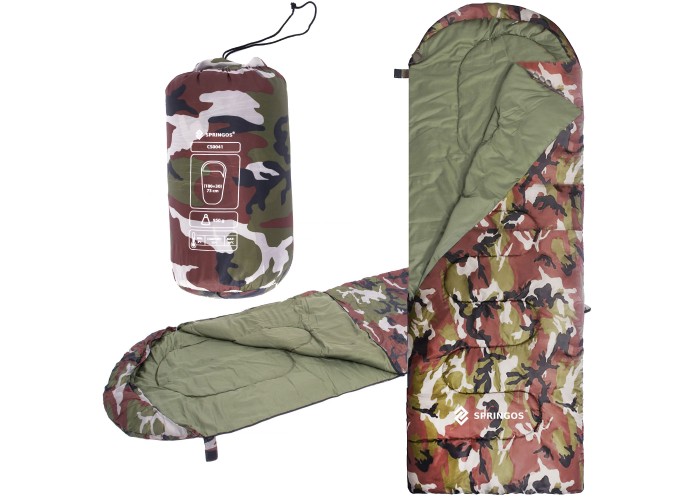Спальний мішок (спальник) Springos 2 в 1 CS0041 +8 ...+20 °C R Khaki/Green