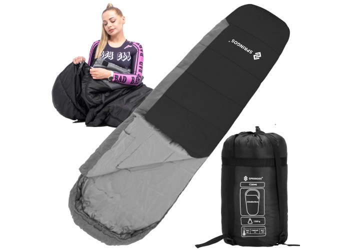 Спальний мішок (спальник) Springos CS0046 0 ...+10 °C R Black/Grey