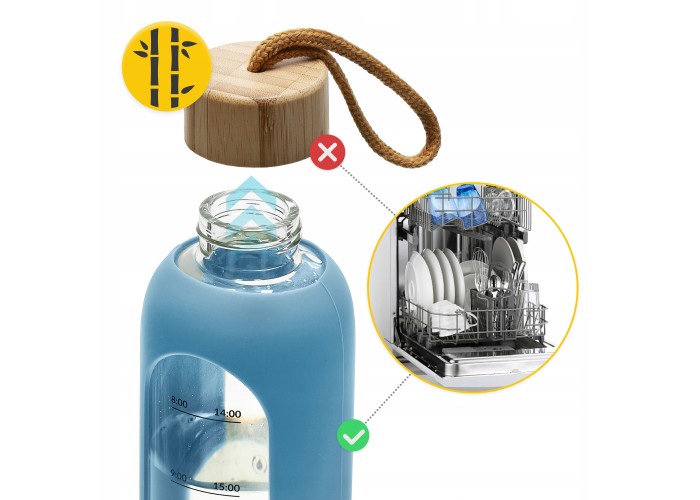 Пляшка для води спортивна 4FIZJO 750 мл скляна Blue (P-5905973404181)