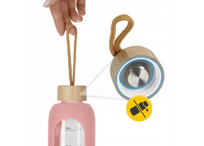 Пляшка для води спортивна 4FIZJO 750 мл скляна Pink (P-5905973404204)