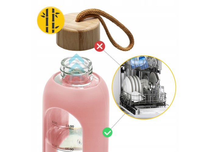 Пляшка для води спортивна 4FIZJO 750 мл скляна Pink (P-5905973404204)