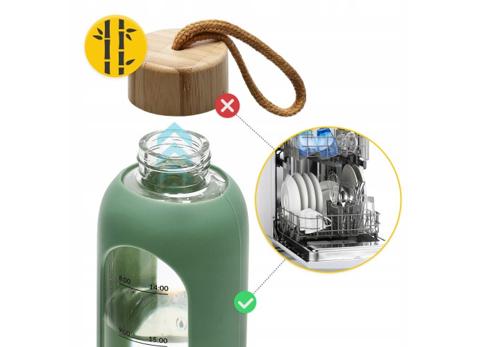 Пляшка для води спортивна 4FIZJO 1000 мл скляна Olive (P-5905973403900)