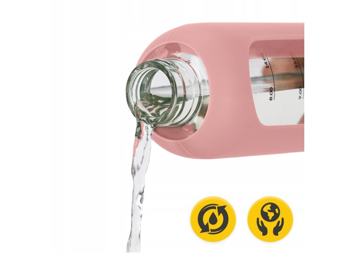 Пляшка для води спортивна 4FIZJO 1000 мл скляна Pink (P-5905973403887)