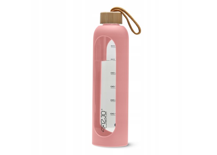Пляшка для води спортивна 4FIZJO 1000 мл скляна Pink (P-5905973403887)