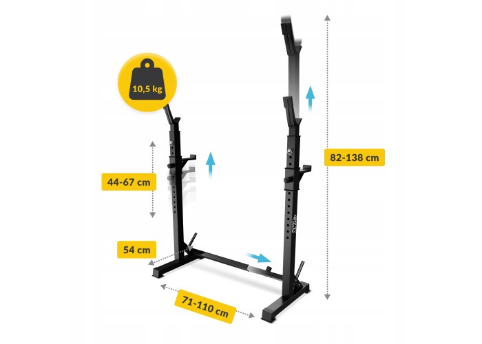 Стійки під штангу 4FIZJO Pro регульовані, зі страховкою Black (P-5905973402668)