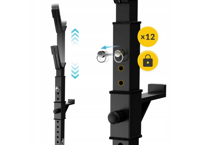 Стійки під штангу 4FIZJO Pro регульовані, зі страховкою Black (P-5905973402668)