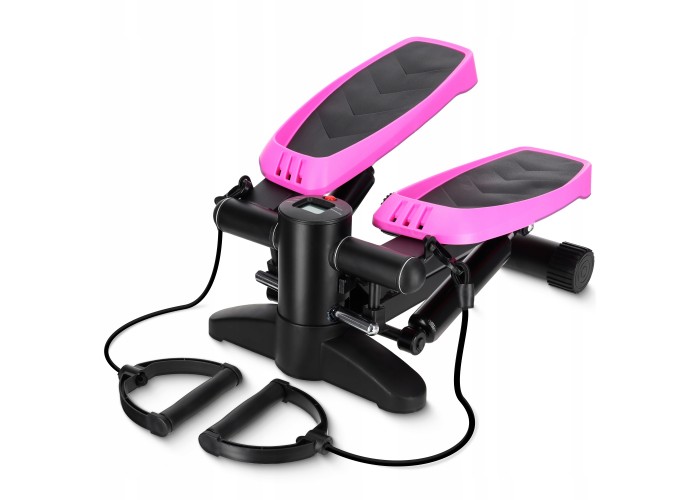 Степпер (міні-степпер) 4FIZJO Evo з еспандерами Black/Pink (P-5905973403870)