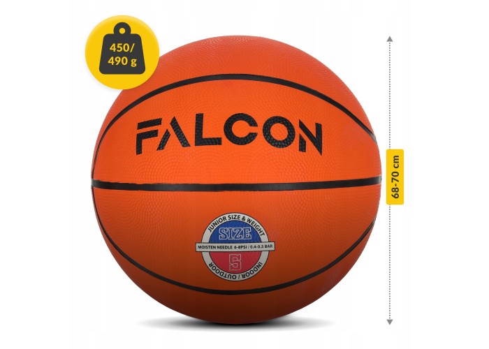 М'яч баскетбольний Falcon Classic Orange Size 5 (P-5905973404259)
