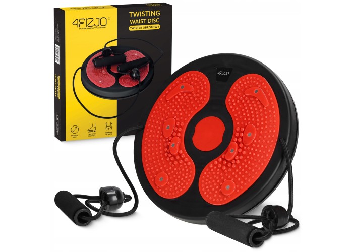 Диск здоров'я для талії 4FIZJO Mini Twister з еспандерами Black/Red (P-5905973402132)