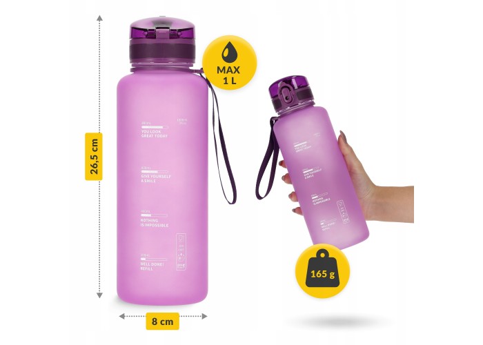 Пляшка для води спортивна 4FIZJO 1000 мл Pink (P-5905973403764)