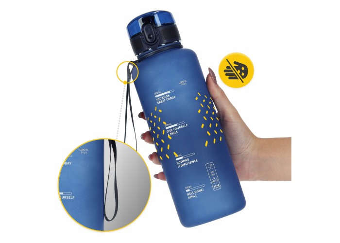 Пляшка для води спортивна 4FIZJO 1000 мл Blue (P-5905973403771)