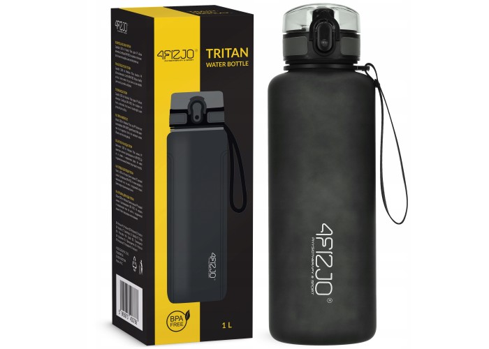 Пляшка для води спортивна 4FIZJO 1000 мл Black (P-5905973403788)