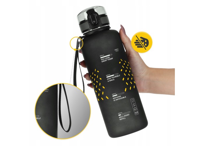 Пляшка для води спортивна 4FIZJO 1000 мл Black (P-5905973403788)