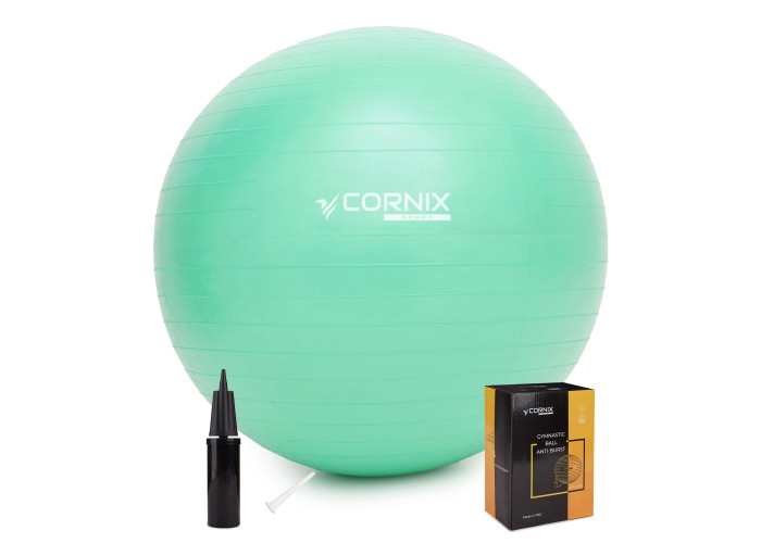 М'яч для фітнесу (фітбол) Cornix 65 см Anti-Burst XR-0363 Mint