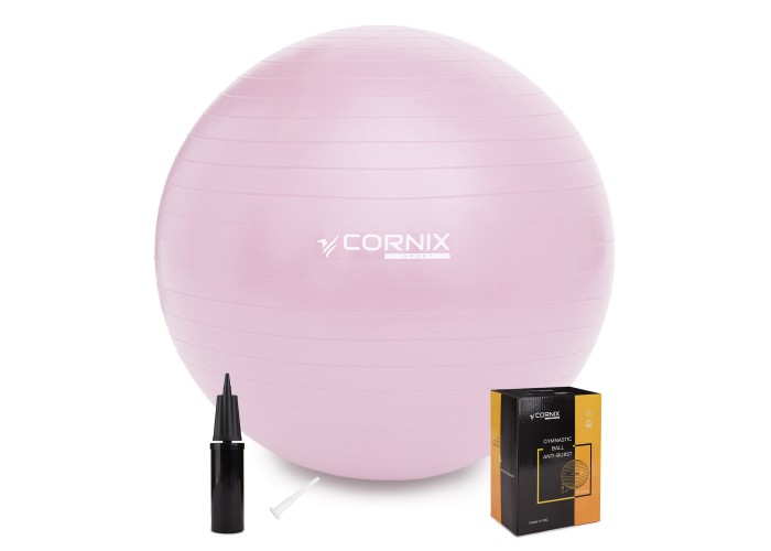 М'яч для фітнесу (фітбол) Cornix 85 см Anti-Burst XR-0370 Light Pink