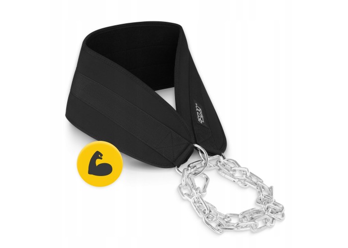 Пояс атлетичний для обтяження 4FIZJO Dip Belt 100 см Black (P-5905973402262)