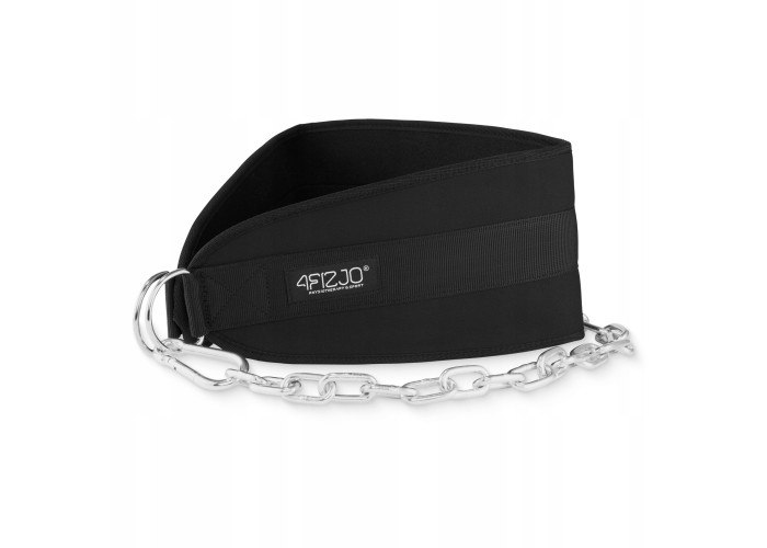 Пояс атлетичний для обтяження 4FIZJO Dip Belt 100 см Black (P-5905973402262)