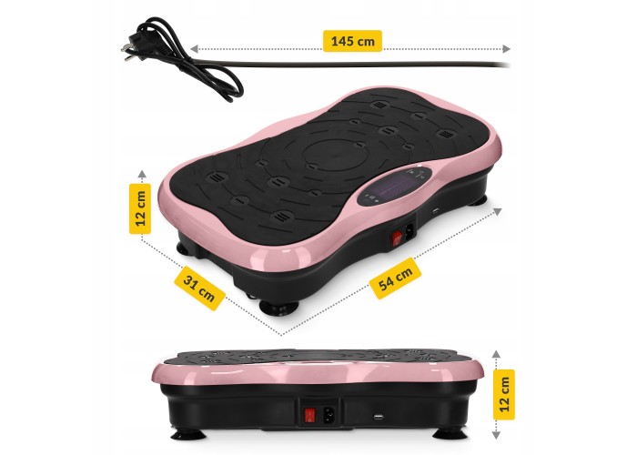 Віброплатформа для тренувань 4FIZJO Ultra+ з пультом та еспандерами Black/Pink (P-5905973402880)