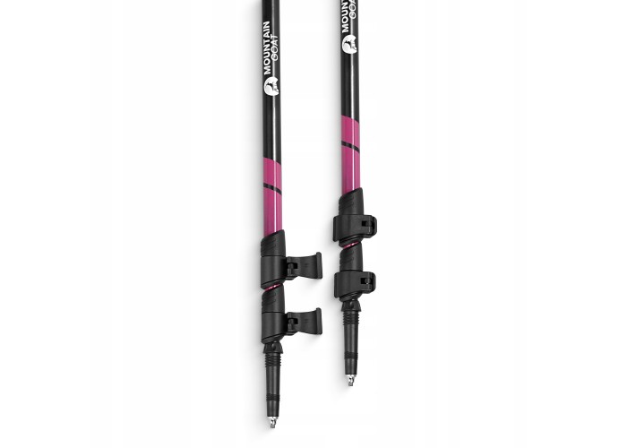 Трекінгові палиці Mountain Goat Peak+ 65-135 см Black/Pink (P-5905973404648)