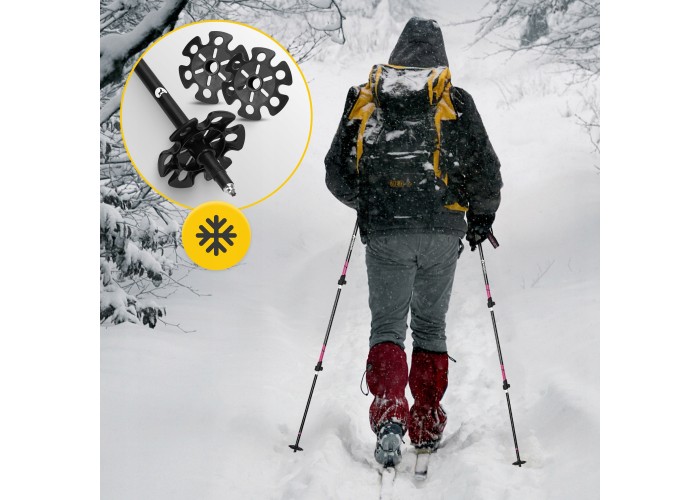 Трекінгові палиці Mountain Goat Peak+ 65-135 см Black/Pink (P-5905973404648)