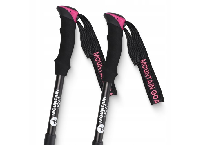 Трекінгові палиці Mountain Goat Pro+ 43-130 см Black/Pink (P-5905973404662)