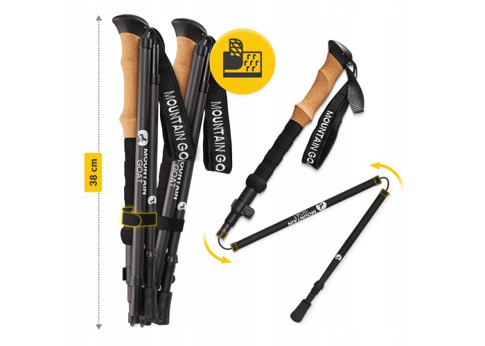 Трекінгові палиці Mountain Goat Active 38-130 см Black (P-5905973404679)