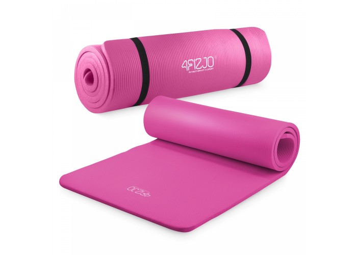 Килимок (мат) спортивний 4FIZJO NBR 180 x 60 x 1.5 см для йоги та фітнесу Pink (P-5905973405669)