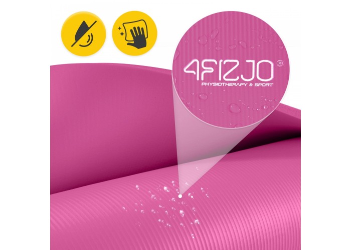 Килимок (мат) спортивний 4FIZJO NBR 180 x 60 x 1.5 см для йоги та фітнесу Pink (P-5905973405669)