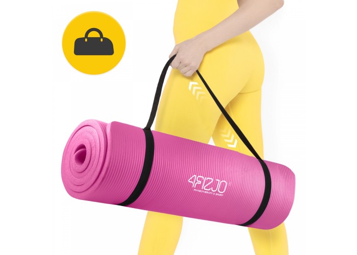 Килимок (мат) спортивний 4FIZJO NBR 180 x 60 x 1.5 см для йоги та фітнесу Pink (P-5905973405669)