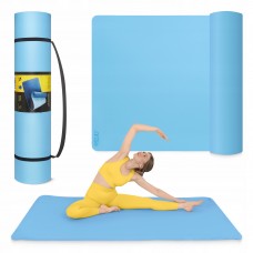 Килимок (мат) спортивний 4FIZJO TPE Gigant 200 x 125 x 2 см для йоги та фітнесу Sky Blue (P-5907739318985)