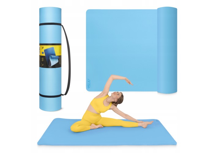 Килимок (мат) спортивний 4FIZJO TPE Gigant 200 x 125 x 2 см для йоги та фітнесу Sky Blue (P-5907739318985)