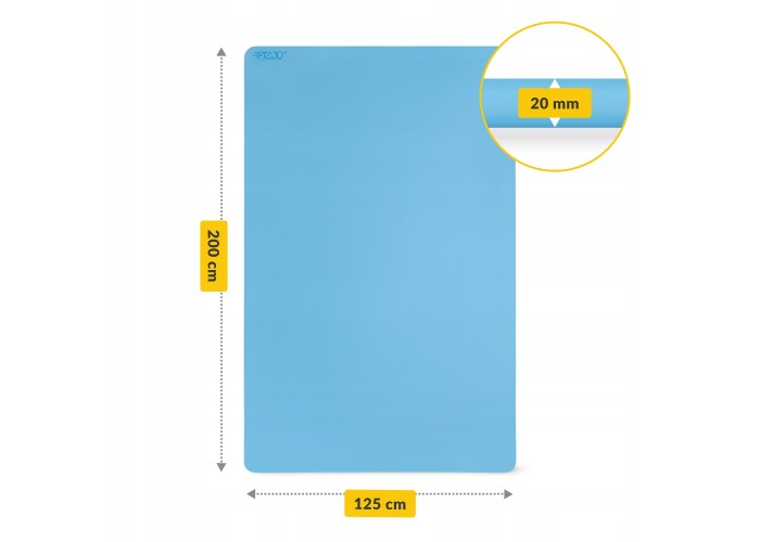 Килимок (мат) спортивний 4FIZJO TPE Gigant 200 x 125 x 2 см для йоги та фітнесу Sky Blue (P-5907739318985)