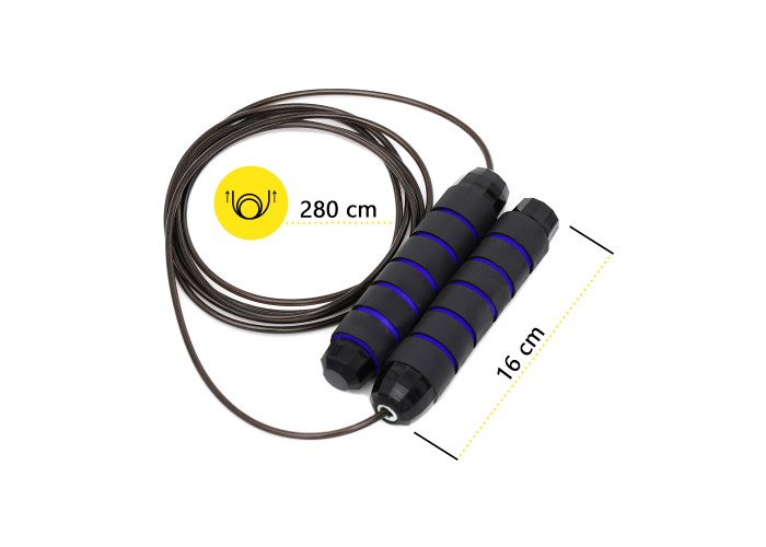 Скакалка швидкісна для кросфіту Cornix Speed Rope Classic з обтяженням XR-0351 Black/Blue