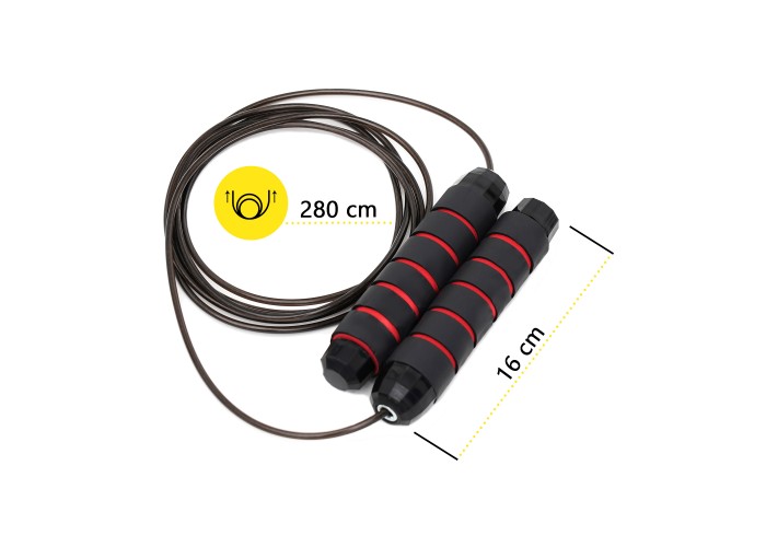 Скакалка швидкісна для кросфіту Cornix Speed Rope Classic з обтяженням XR-0354 Black/Red