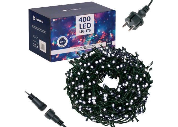 Гірлянда вулична (зовнішня) Springos 24 м 400 LED CL0401 Cold White