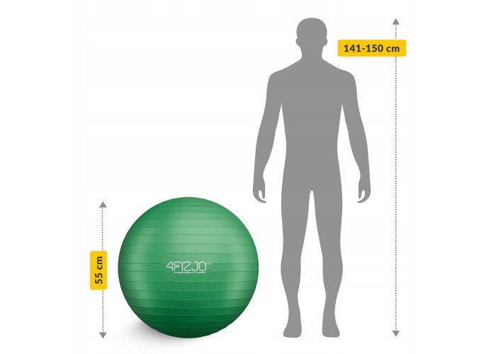 М'яч для фітнесу (фітбол) 4FIZJO 55 см Anti-Burst Green (P-5907739316264)